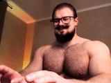 Horny gay hunk solo jerking fun