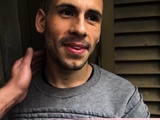 Amateur latin gay teen Juande leases a room on a big cock