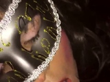 Crossdresser slut sucking black cock POV