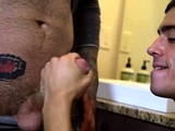Sucking Daddy Markus’s Uncut dick