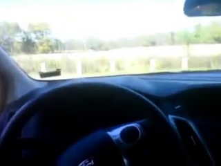 Bear in thigh high nylons jerking off in the car at the park