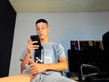Hot solo twink jerking big cock
