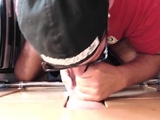 Gloryhole mature sucking shaved pecker