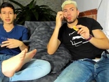 Hot gay with big muscles masturbates