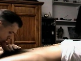 Seduced straight stud sucks friends cock