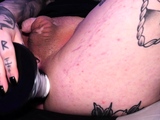 Shemale tranny enjoying solo masturbation