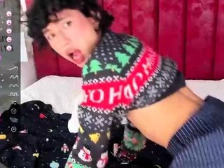 Sexy European twink solo jerking