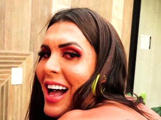 Gagging transsexual fucked in asshole