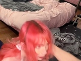 A guy fucking HOT shemale in homemade action