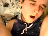Shemale tranny enjoying solo masturbation