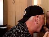 Gloryhole gaydaddy blowing dick for cum