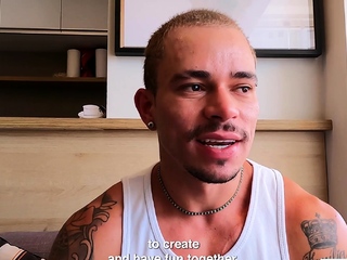Dude gets DOUBLE ANAL fucked by HUGE Black and Latin cocks!