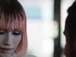 Pink hair TS with big boobs barebacked by her neighbor
