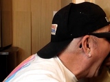Gloryhole mature gay sucks sturdy rod