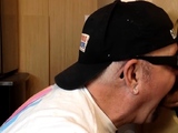 Gloryhole amateur DILF blows cock