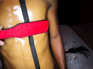 Kinky BDSM bareback anal with ladyboy sub
