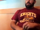 Bearded Bro Public Jerk Off in A Coffee Shop