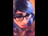 BBC cums in mouth of white sissy fag