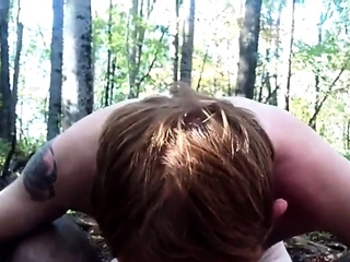 Facial and bj in the woods