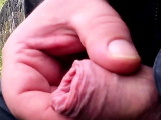 Outdoor Small Cock Masturbation Closeup