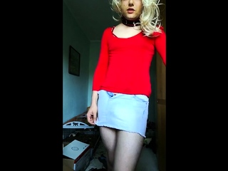 Cross-dressing striptease