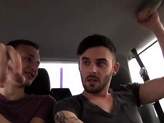 Gay chaps tease each other’s hard cocks truly nastily