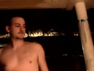 Smooth blow job on a large pecker in gay home pics